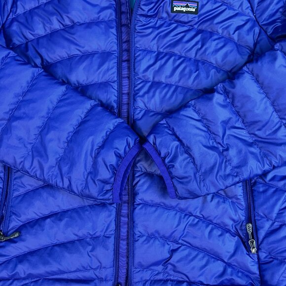 Patagonia Women's Down Sweater Hoody Jacket Cobalt Blue Sz M - Picture 10 of 11